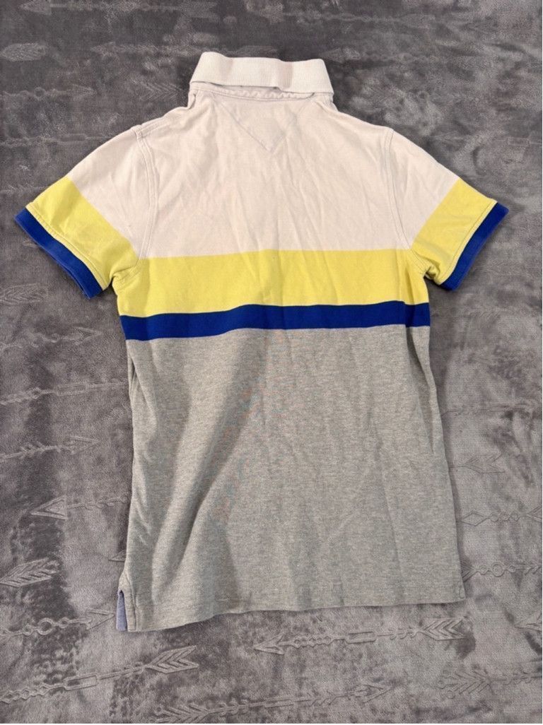 Tommy Hilfiger Women's Tommy Hilfiger Polo Shirt XS White Yellow Blue Size US L / EU 52-54 / 3 - 8 Thumbnail