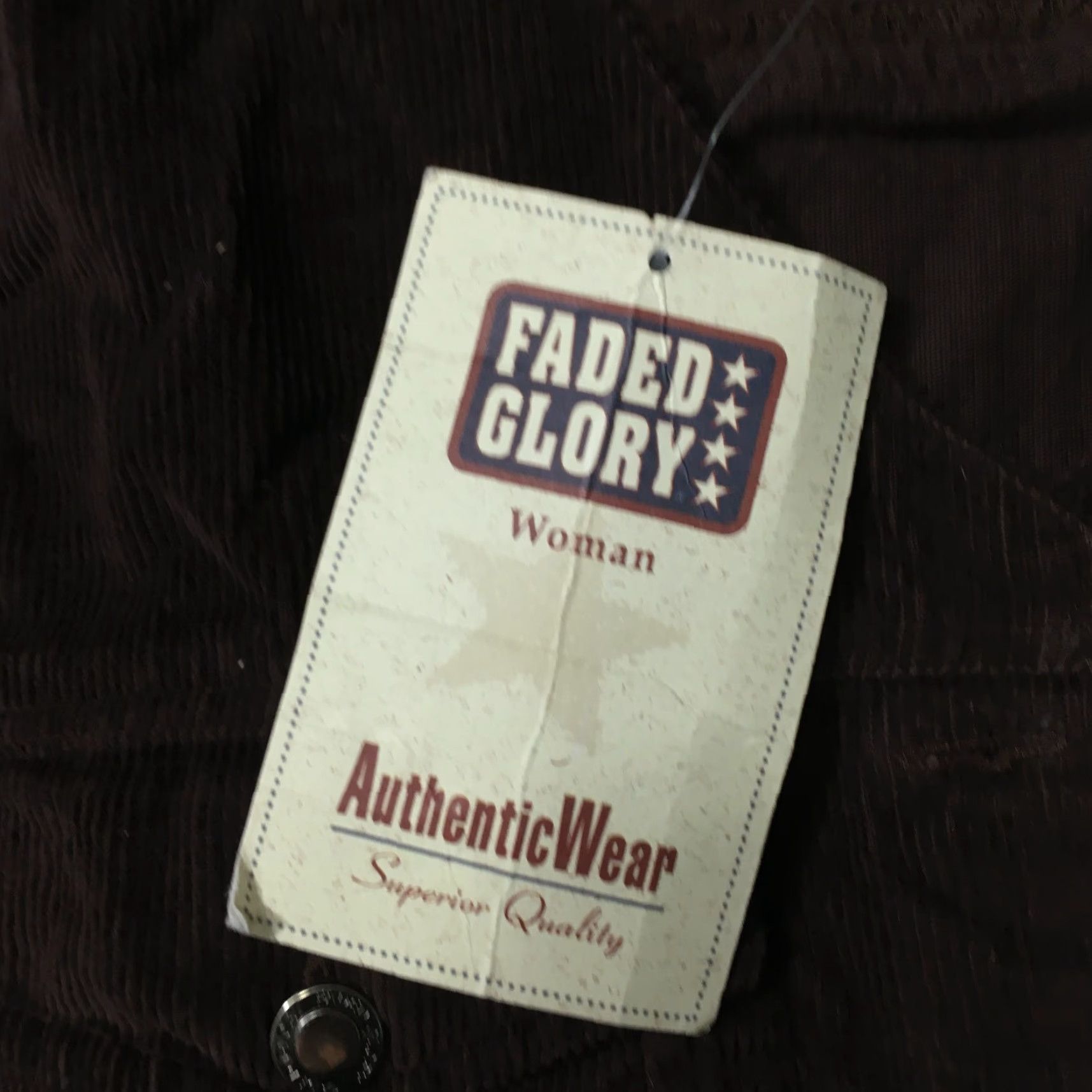 Faded Glory VINTAGE Corduroy Vest 22/24 Button Front Boho Romantic Y2K 90s brown Shirt Womens Size 3XL / US 20-22 - 4 Thumbnail