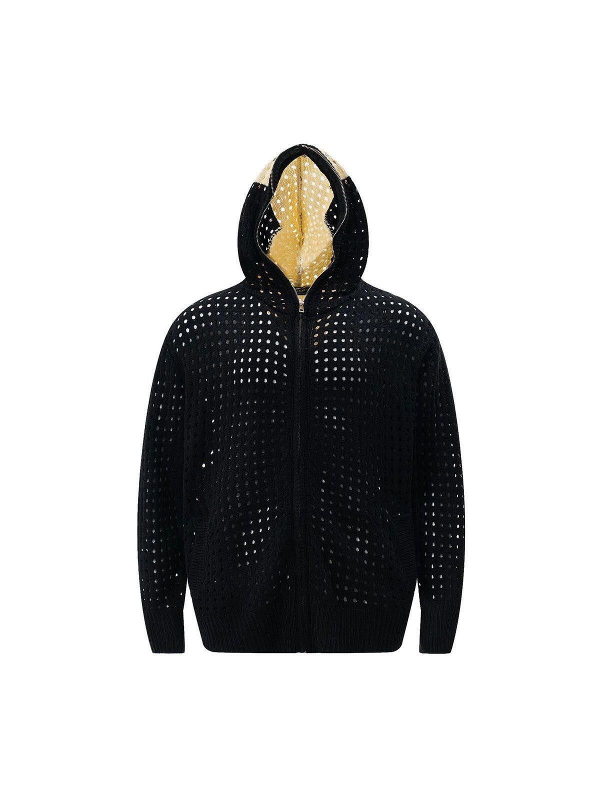 Japanese Brand Cross Jacquard Full Zipper Hooded Jacket Size US M / EU 48-50 / 2 - 4 Thumbnail