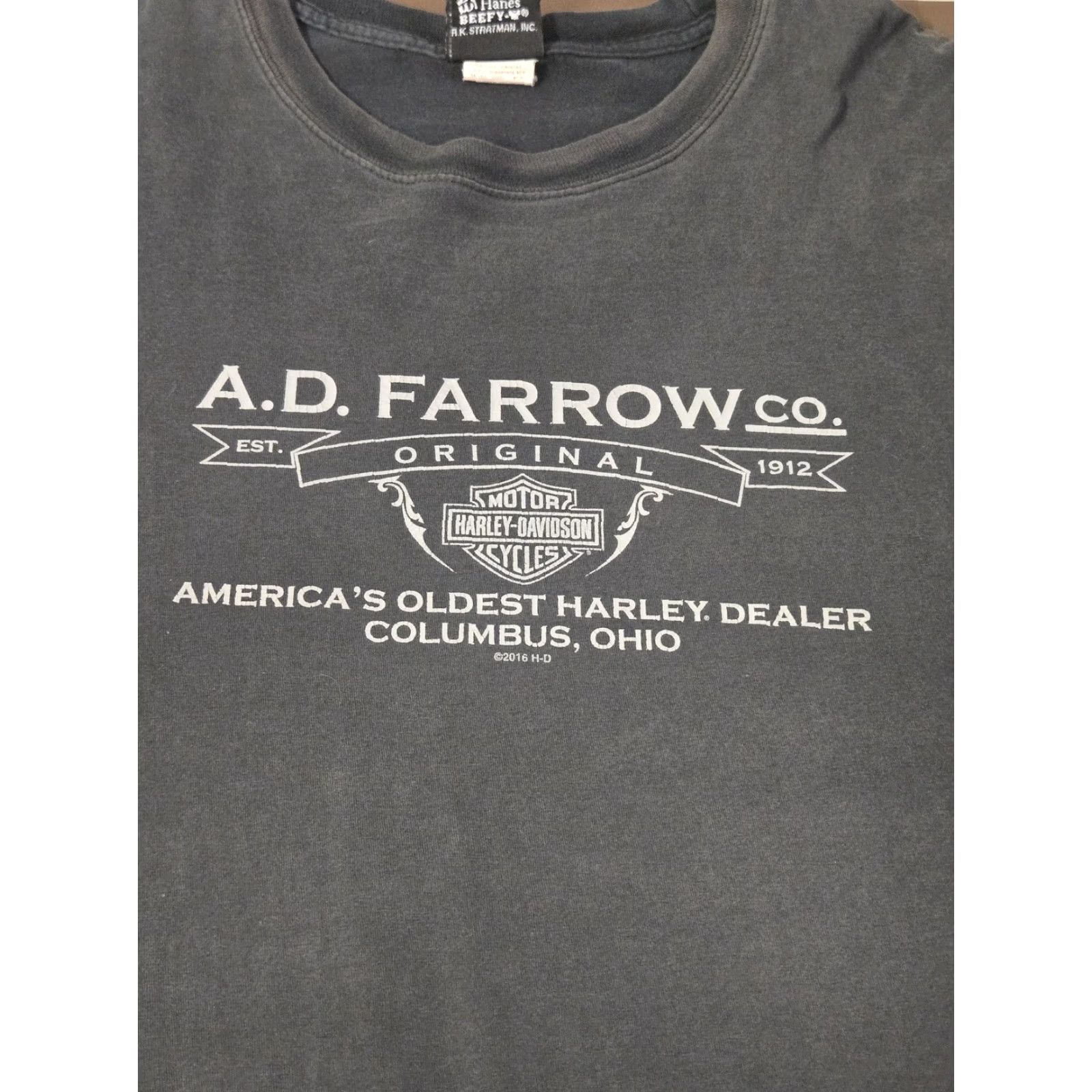 Harley Davidson Harley-Davidson Shirt Mens 2XLT Black Columbus Ohio A.D. Farrow Tee Motorcycle Crew Neck Short Sleeve Graphic Print Vintage No Size US XXL / EU 58 / 5 - 3 Thumbnail