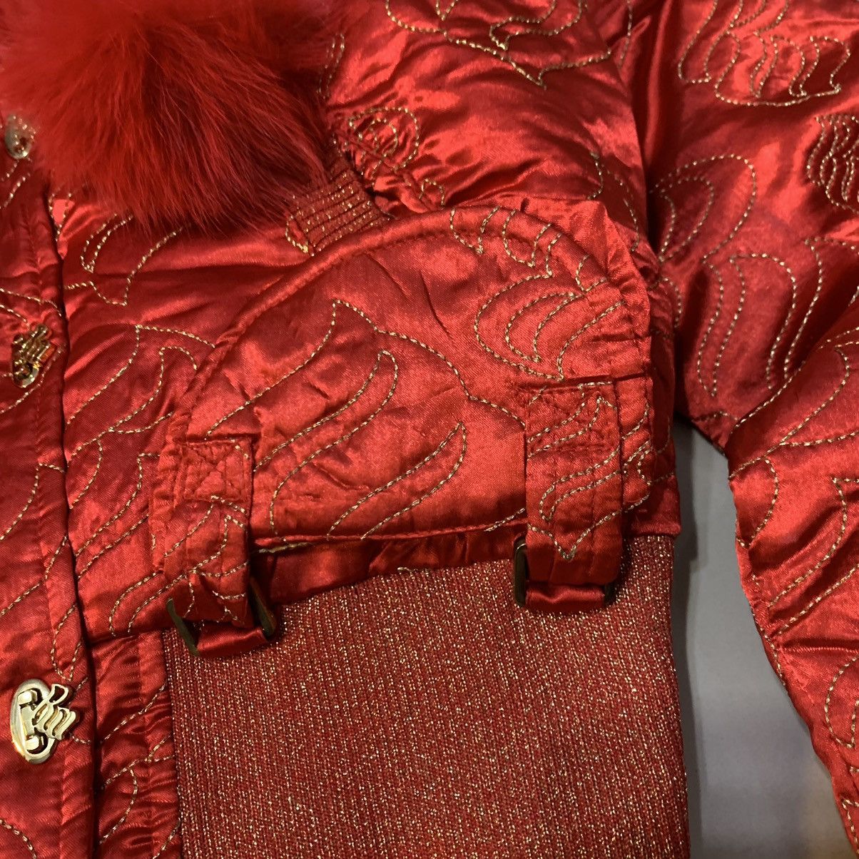 Rocawear Vtg Y2K Rocawear Jacket Embroidered Red Down Cropped Fur Size S / US 4 / IT 40 - 4 Thumbnail