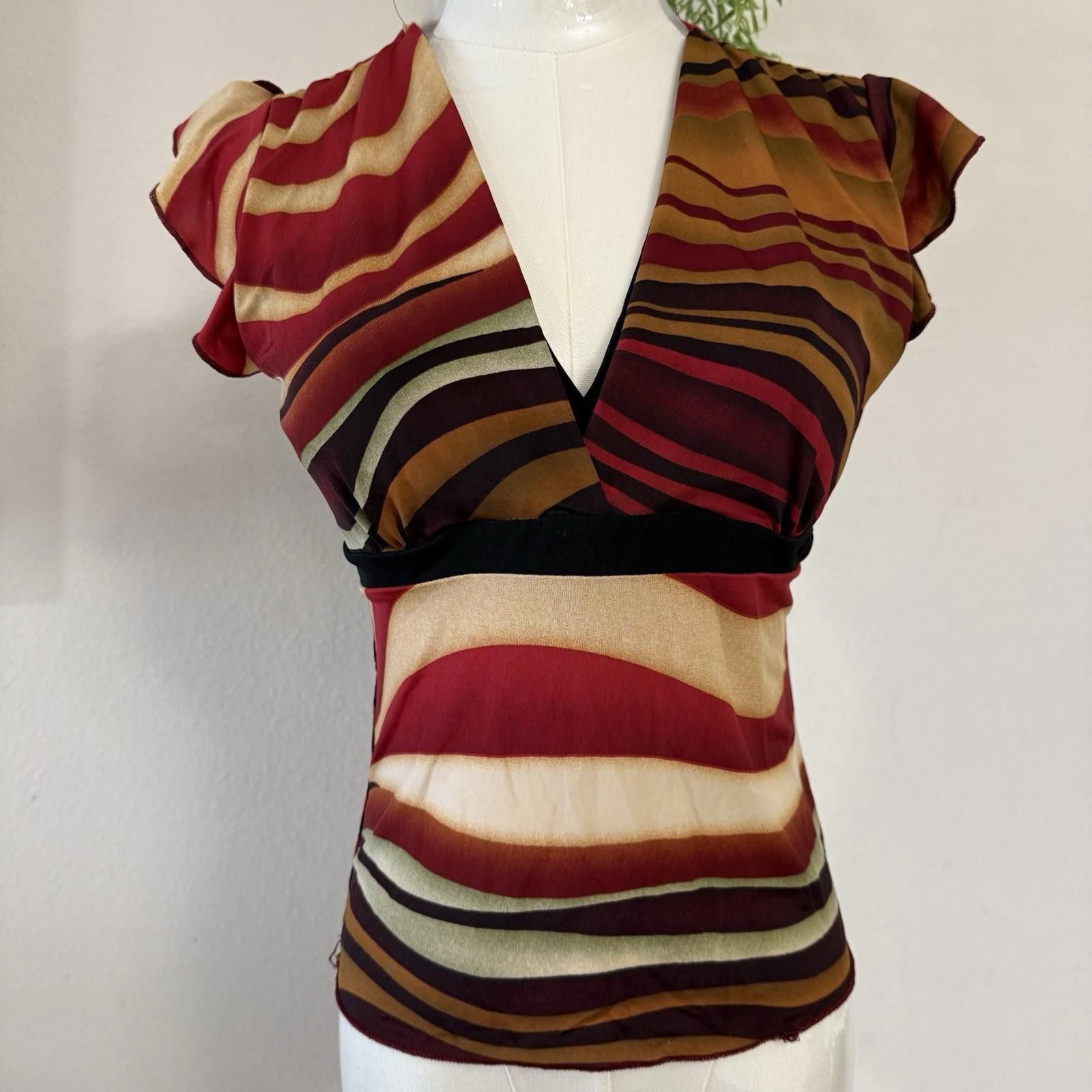 Other Rave Tiger Eye Y2k Blouse Size XS / US 0-2 / IT 36-38 - 4 Thumbnail