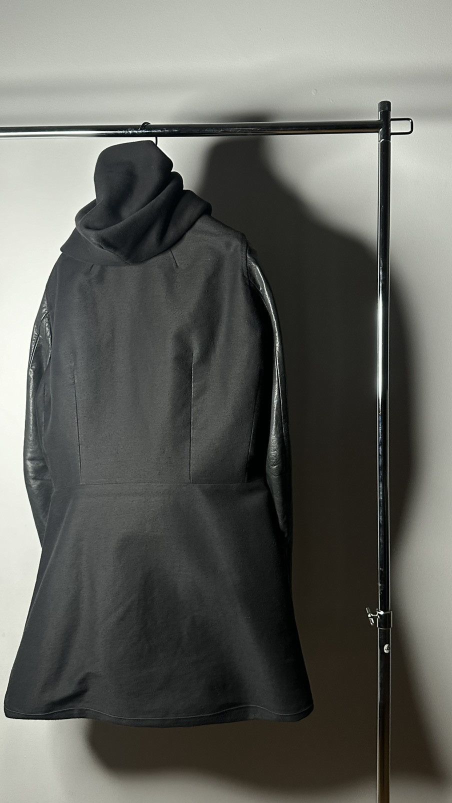 Rick Owens Coat with leather sleeves Size US L / EU 52-54 / 3 - 11 Thumbnail