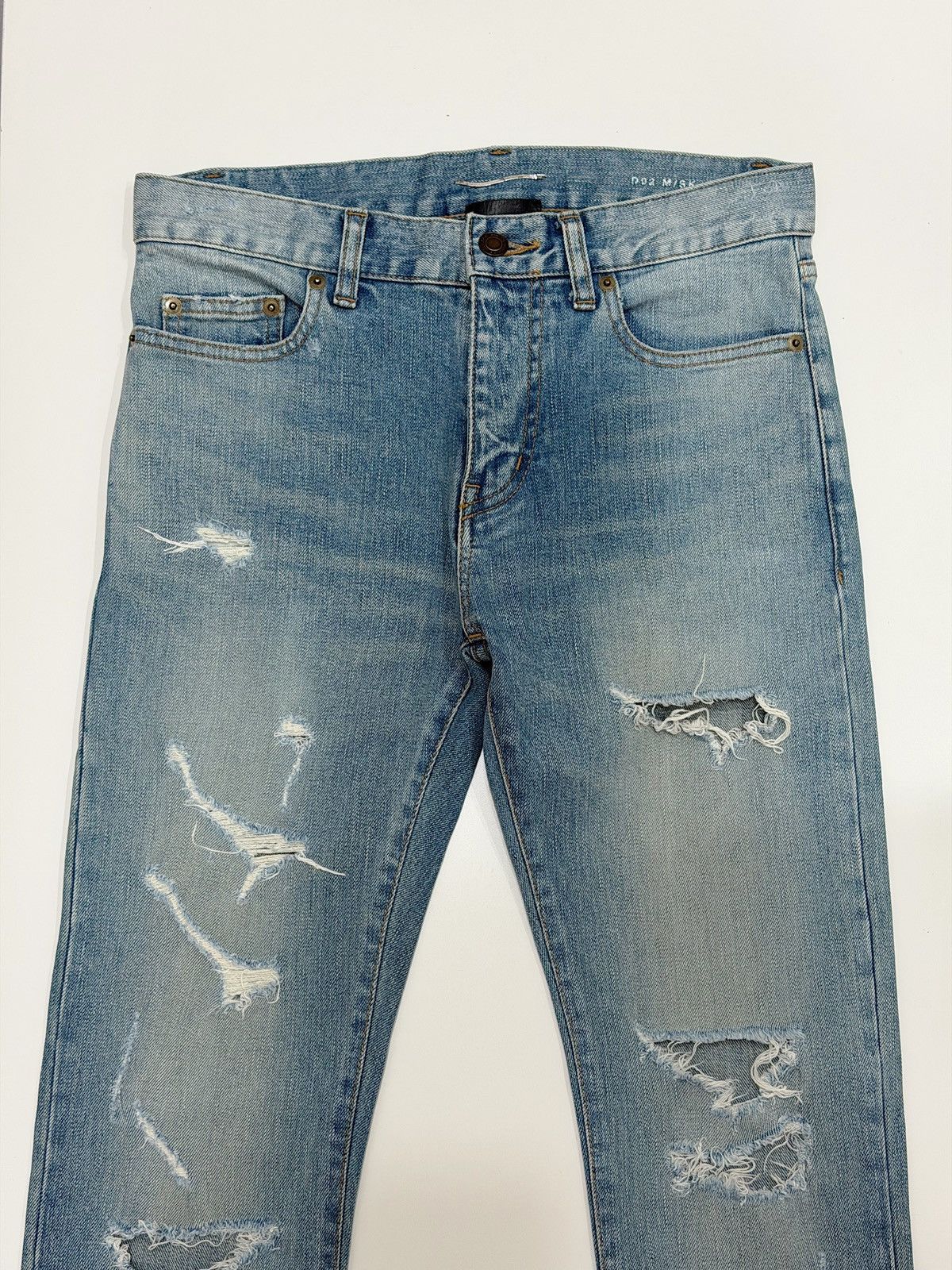 Saint Laurent Paris Hedi Slimane 2016 Crash Denim Jeans SAINT LAURENT Nettspend Size US 28 / EU 44 - 8 Thumbnail