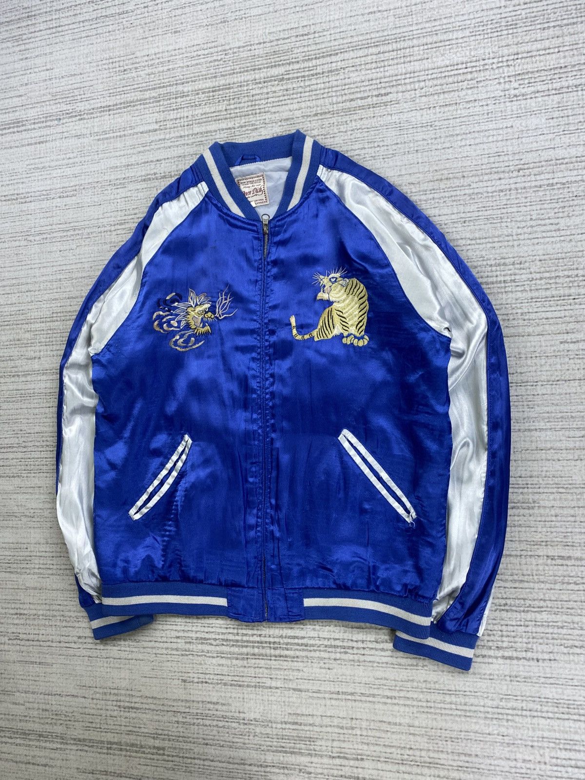 Japanese Brand × Vintage Vtg Open Dich Japan Dragon X Tiger Embroidery Sukajan Jacket Size US M / EU 48-50 / 2 - 4 Thumbnail