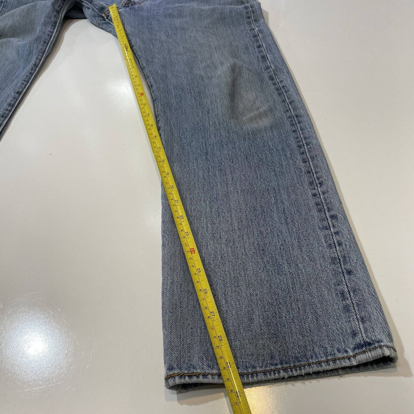 Levi's Levis 501 Jeans Mens 34 Blue Light Wash Straight Button Fly Size US 34 / EU 50 - 7 Thumbnail