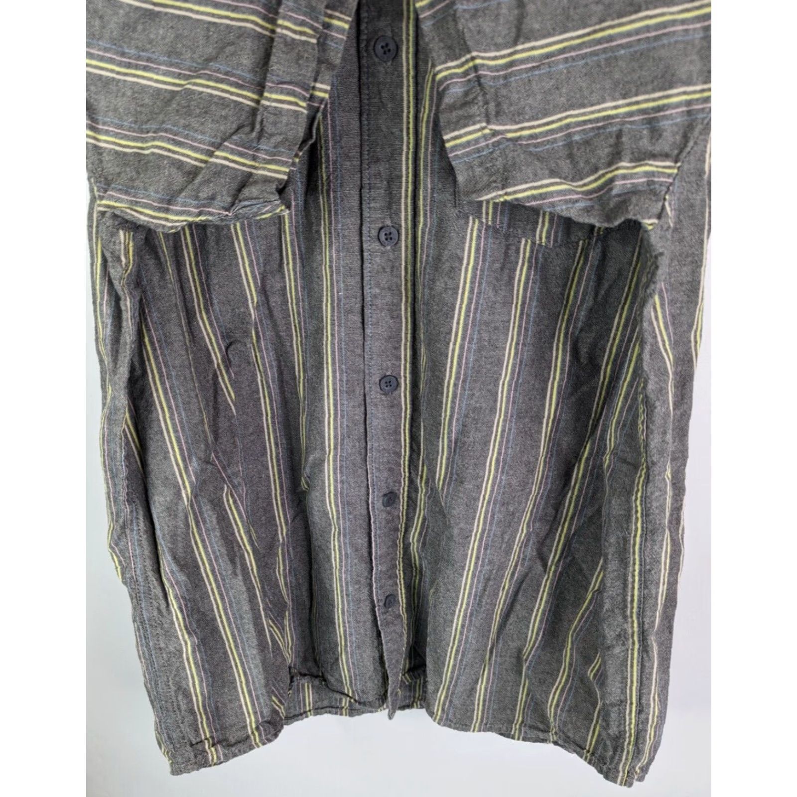 Vans Vans Shirt Men M Gray Striped Button-Down Short Sleeve Collared Shirt Size US M / EU 48-50 / 2 - 3 Thumbnail