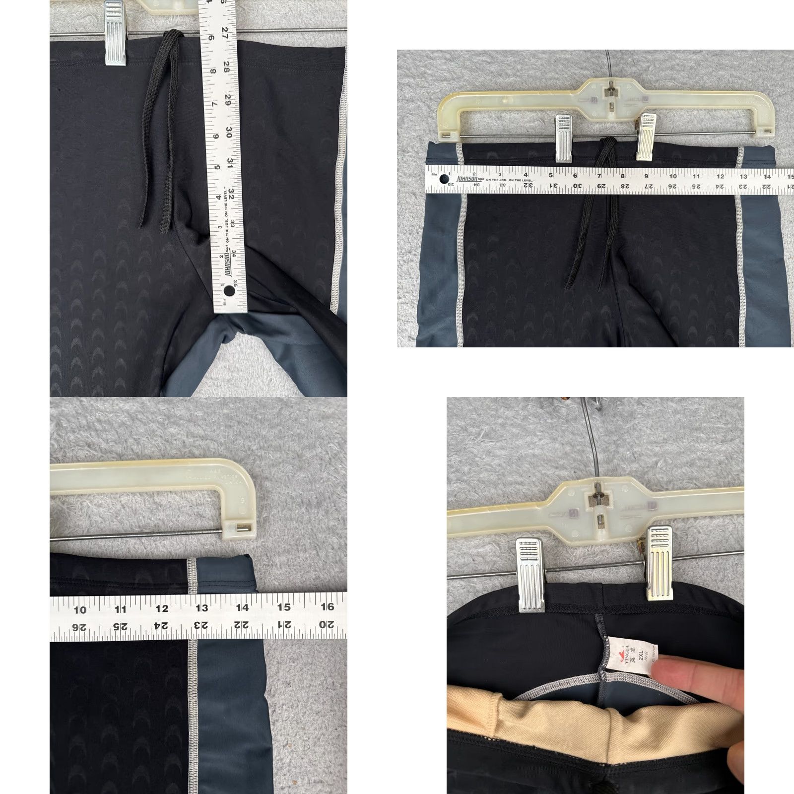 Swims Yingfa Shorts Jammer 2XL Black Gray Spandex Polyester Swim Bottom Men Regular 2XL Court Sports Lifeguard Training Water Polo Size US 39 - 8 Thumbnail