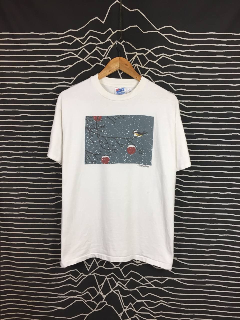 Vintage Vtg 90s Sabra Field Apple Tree In Winter Single Stitch Tee Size US L / EU 52-54 / 3 - 2 Thumbnail