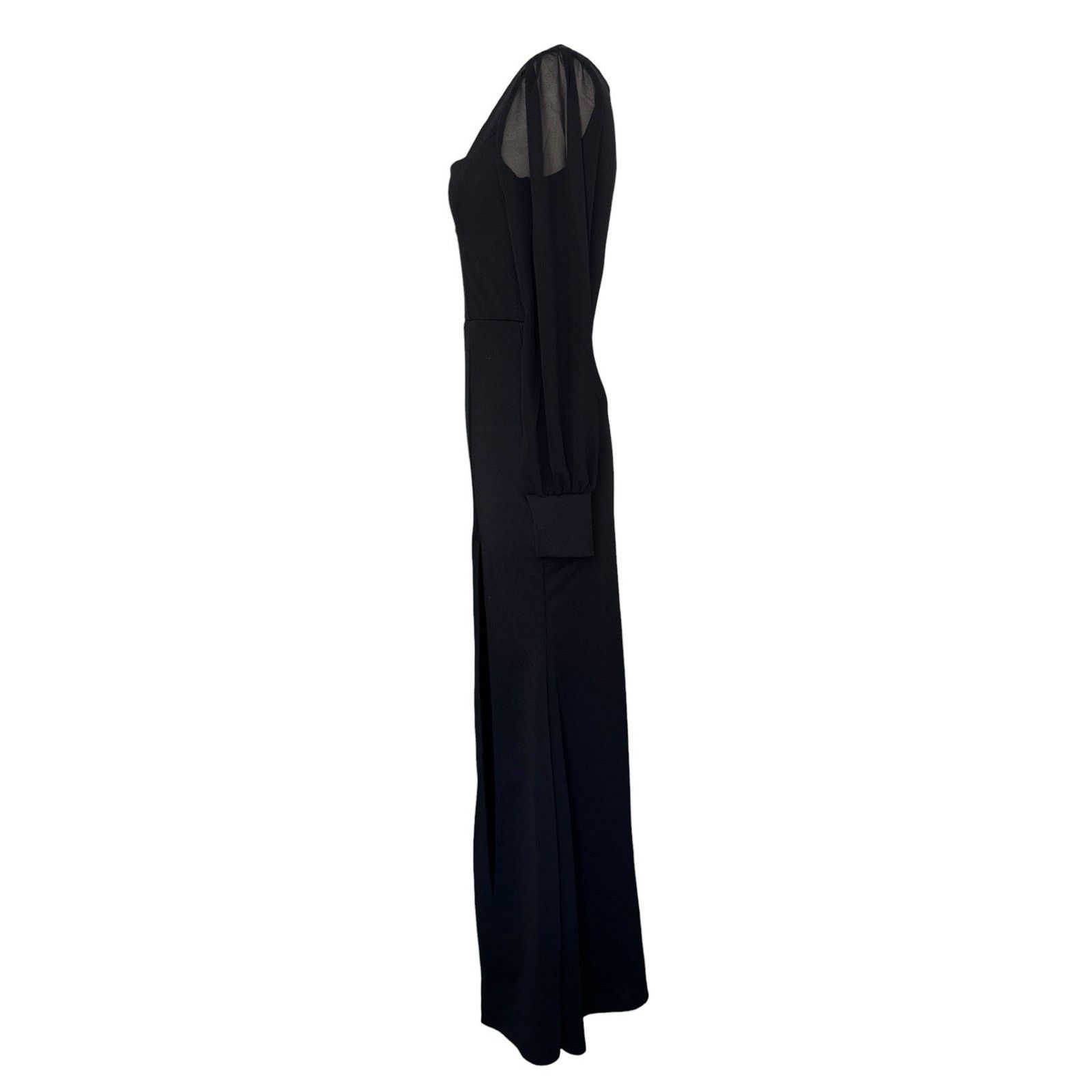 Other WINDSOR Veronica Front Slit Crepe Formal Dress Elegant Black Size XS / US 0-2 / IT 36-38 - 11 Thumbnail