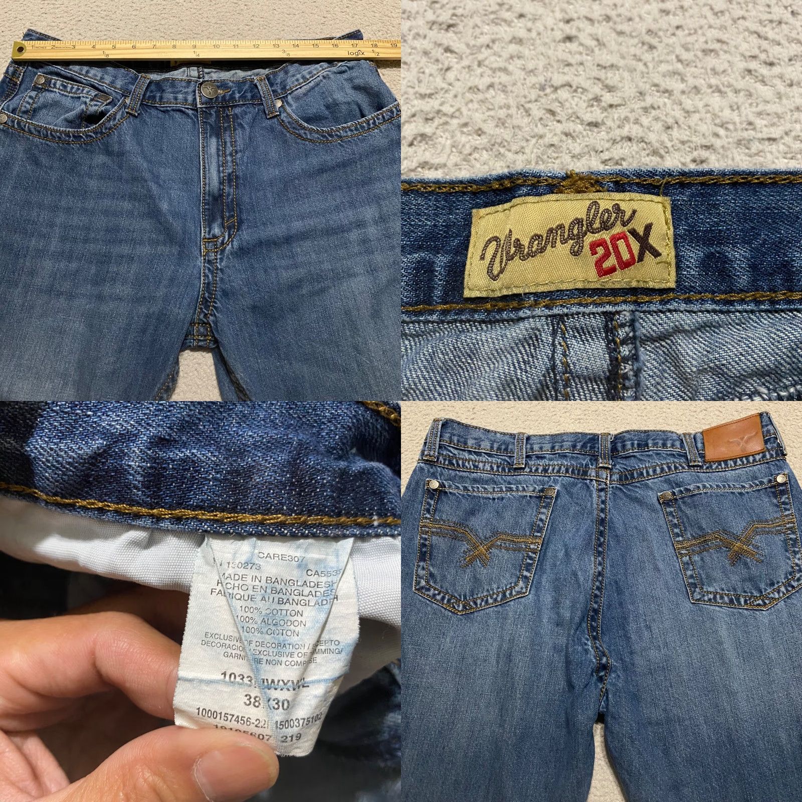 Wrangler Wrangler Jeans Mens 38x30 Blue Denim Relaxed Straight Medium Wash Mid Rise Jeans Mens Blue Denim 5-Pocket Wrangler Relaxed Fit Men’s Jeans Size US 38 / EU 54 - 8 Thumbnail