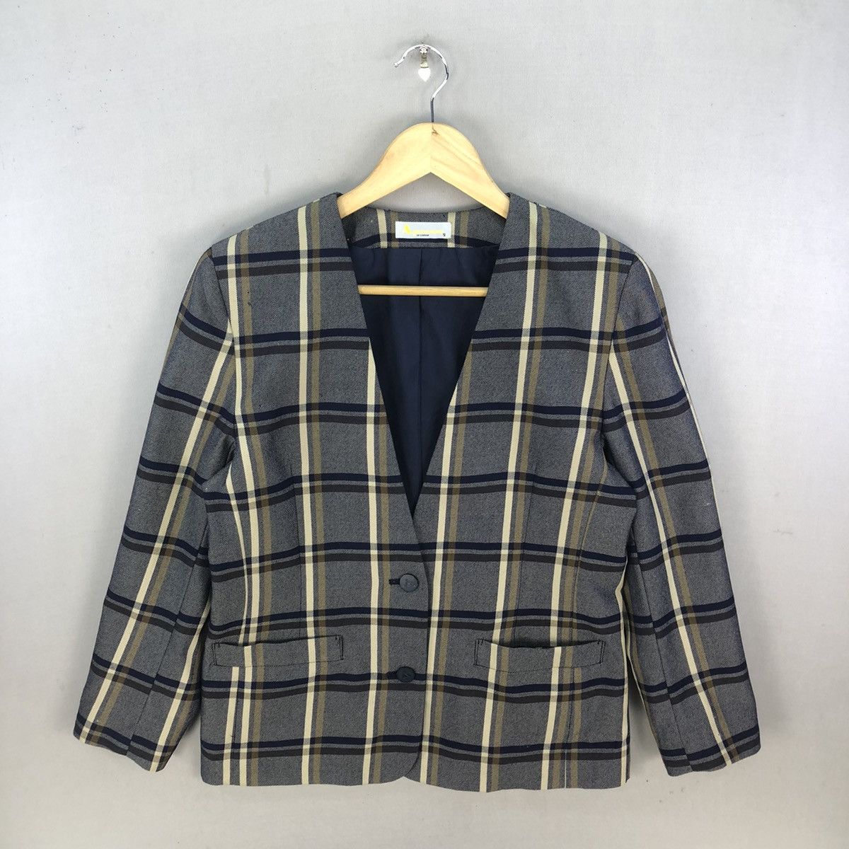 Aquascutum Vintage Aquascutum No Collar Jacket Size S / US 4 / IT 40 - 1 Thumbnail