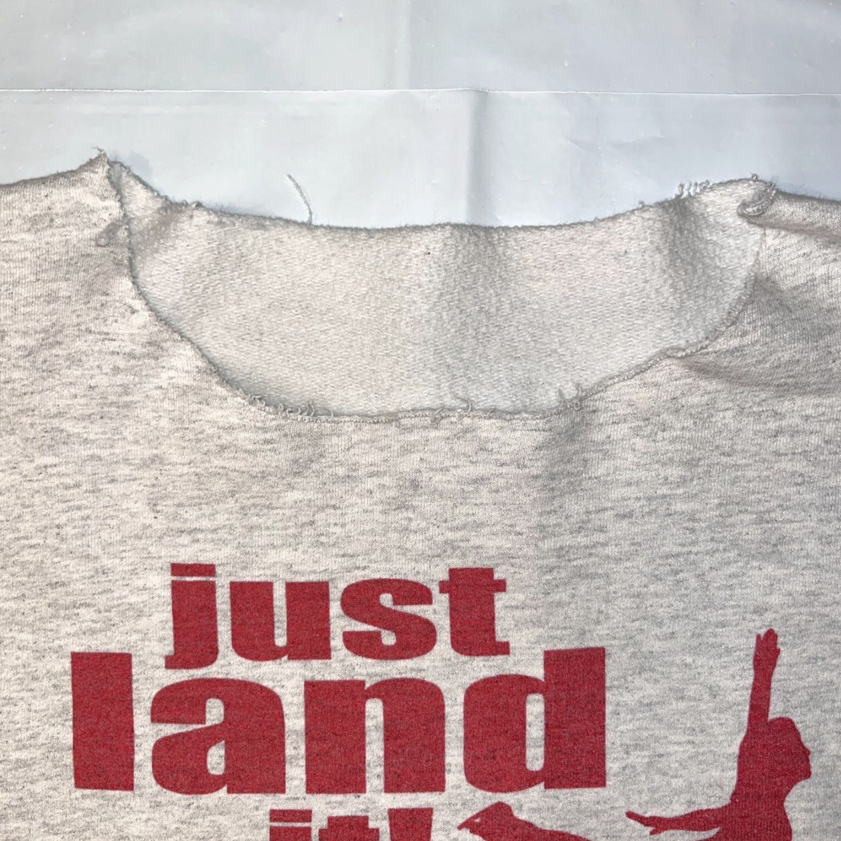 Vintage VINTAGE GRAY FIGURE SKATER Sweatshirt Ice Skater Red “Just Land It” Ice Skating 90s XL Size US XXL / EU 58 / 5 - 6 Thumbnail