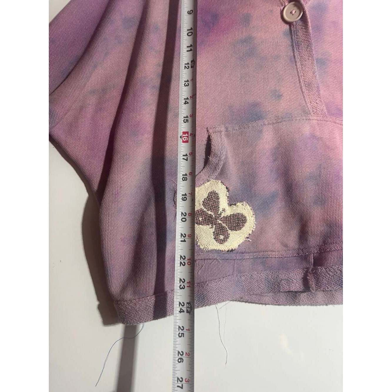 Other Custom Upcycled Purple Tie-Dye Tapestry Patchwork Hoodie Siz Size ONE SIZE - 8 Thumbnail