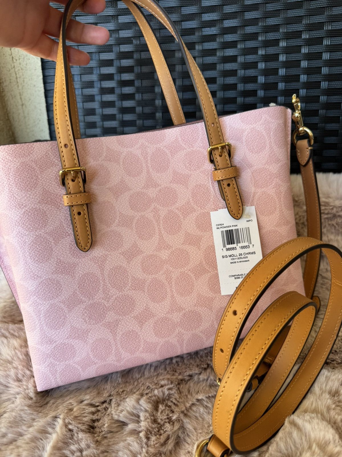 Coach NWT Coach Mollie Tote Bag 25 Signature Canvas With Charms Size ONE SIZE - 9 Thumbnail