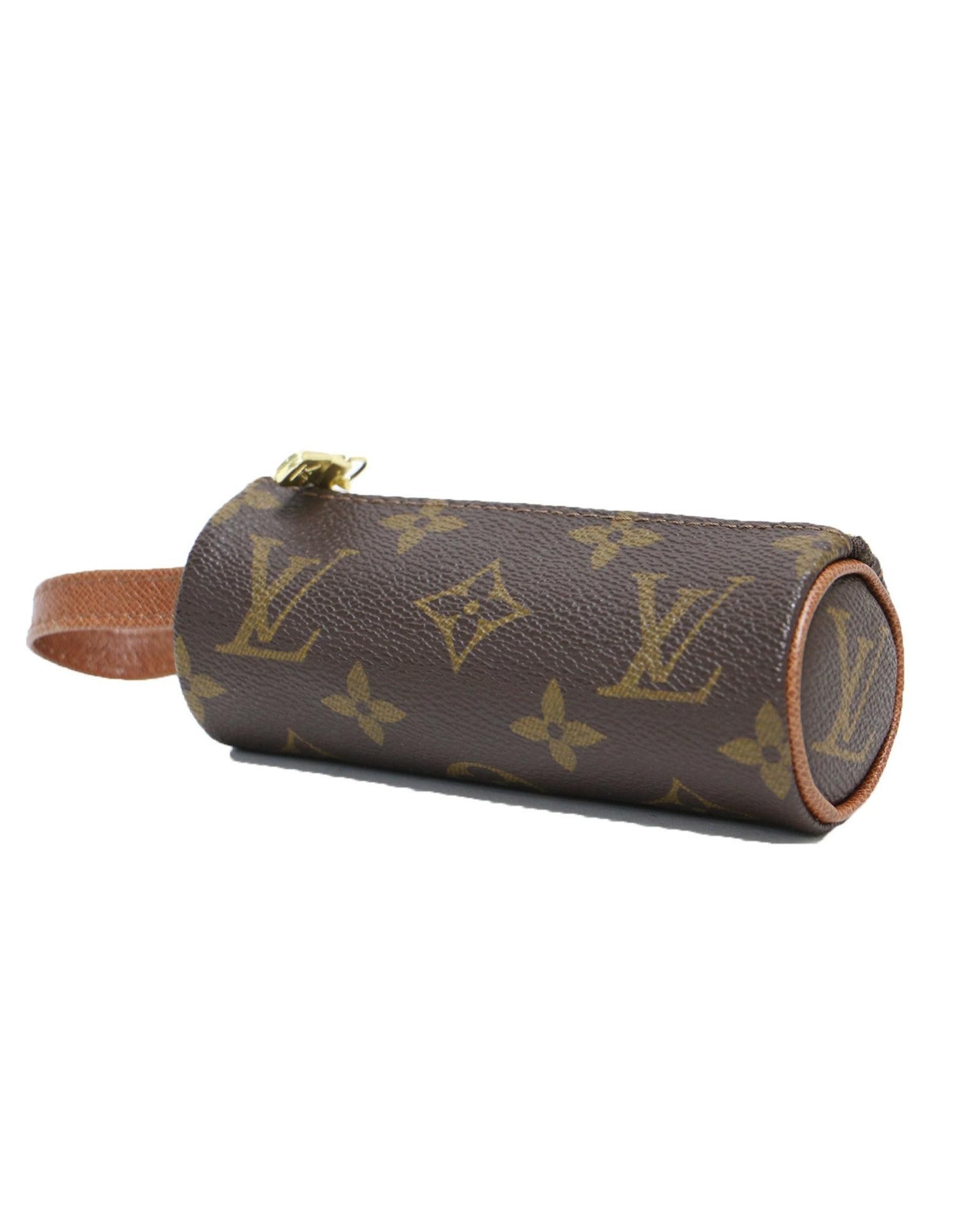 image of Louis Vuitton Monogram Golf Ball Case in Brown, Women's