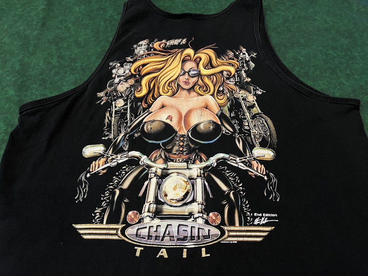 Harley Davidson × Indian Motorcycle × Vintage VTG 2000 Chain Tail - Roadworx Biker Motorcycle Bikes Babes Size US XL / EU 56 / 4 - 2 Thumbnail