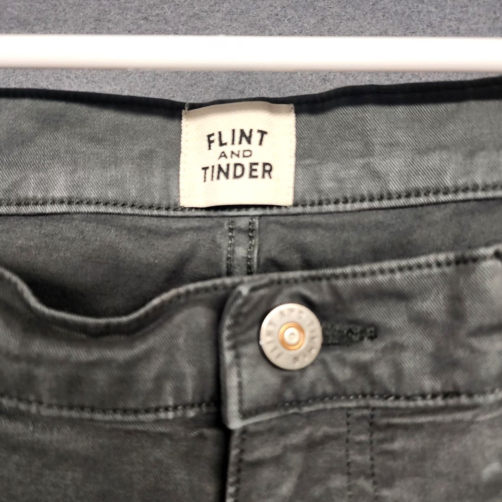 Flint And Tinder Flint and Tinder Pants Mens Slim Gray 5 Pocket Stretch Cotton Twill 36x36 Straight/Regular Size 36 Size US 36 / EU 52 - 3 Thumbnail