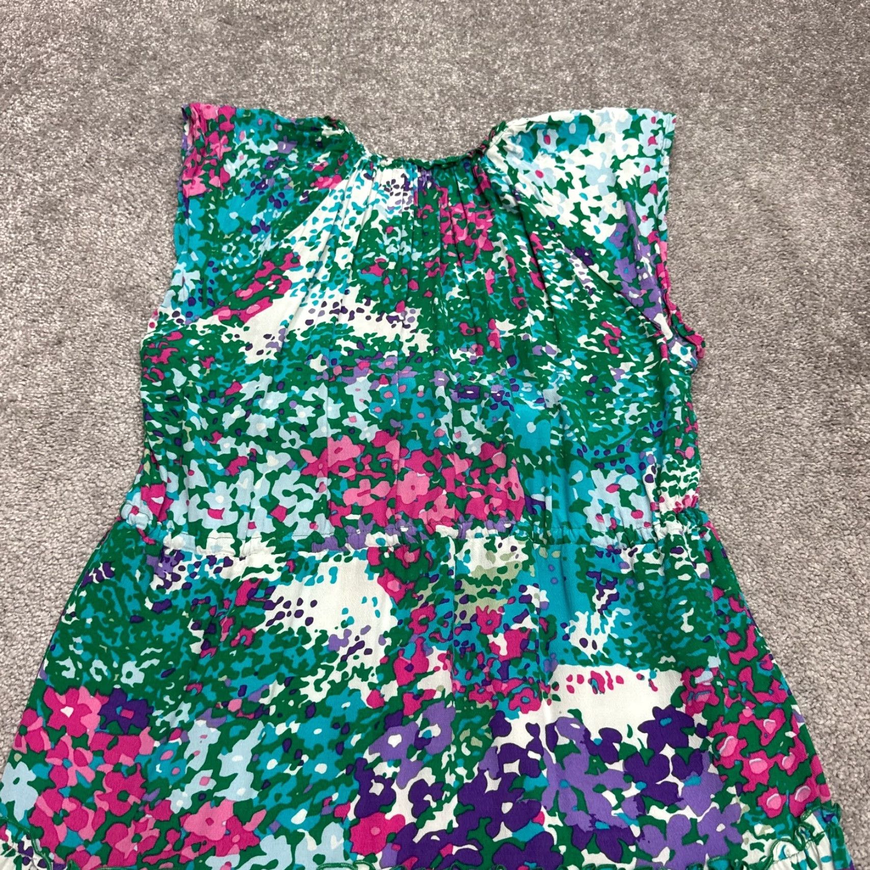Rails Rails Gardenia Floral Tiered Flutter Dress Womens Small Green Knee Length Vintage No Size S / US 4 / IT 40 - 4 Thumbnail