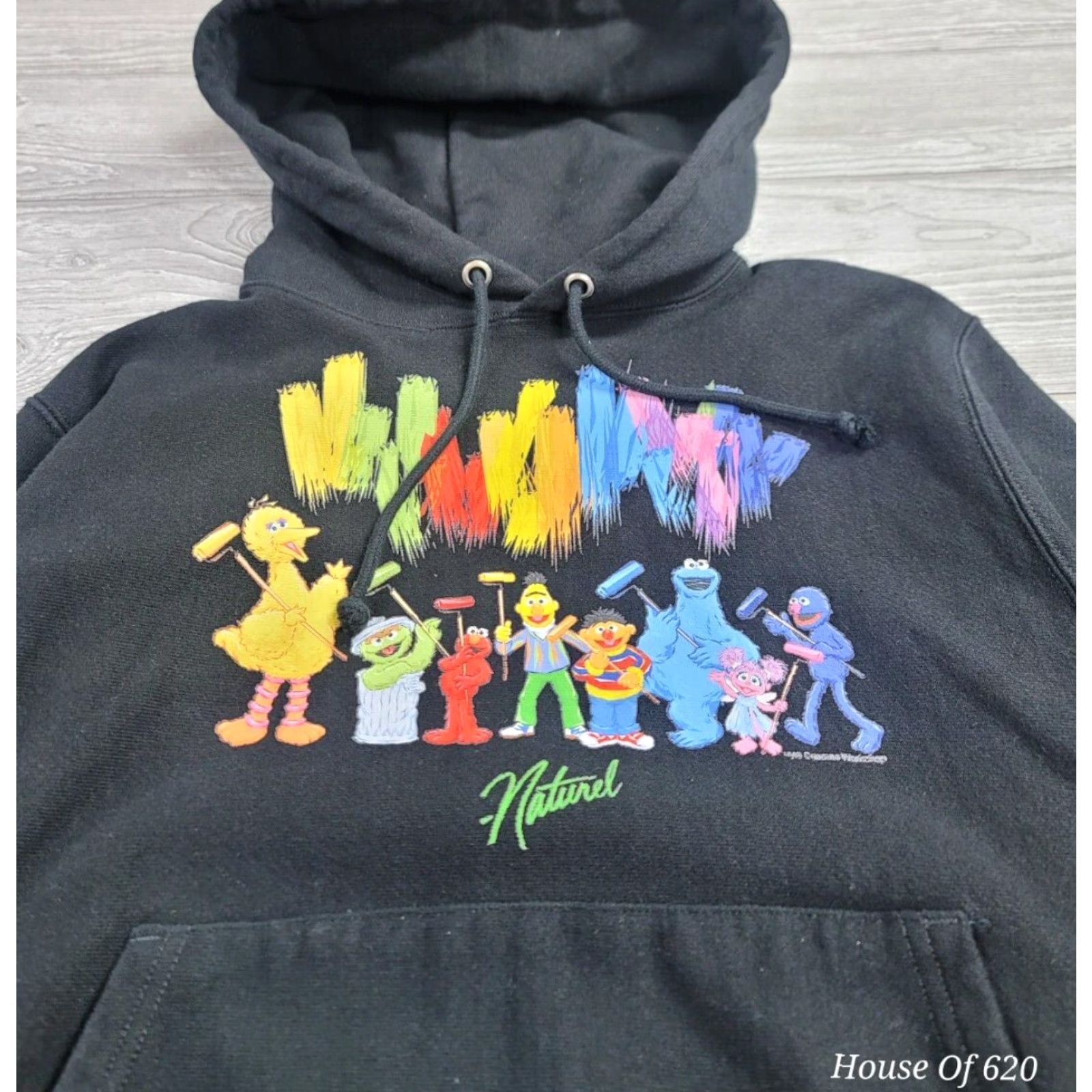 Champion Champion Reverse Weave Hoodie Mens M Black Graphic Print Logo 90s Cartoon Sesame Street - Shirt not applicable Size US M / EU 48-50 / 2 - 2 Thumbnail