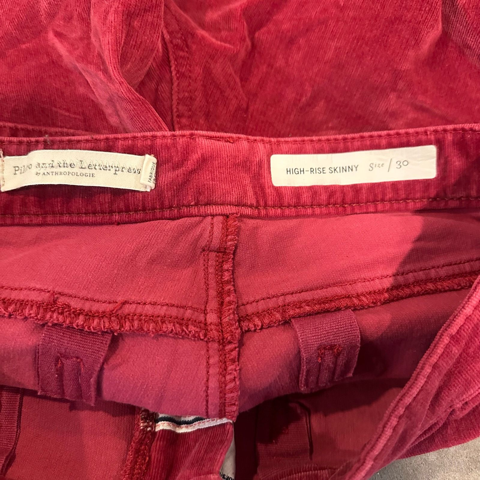 Anthropologie Pilco Anthropologie Patch Pocket Cords Corduroy Pants 30 Red Size 30" / US 8 / IT 44 - 7 Thumbnail