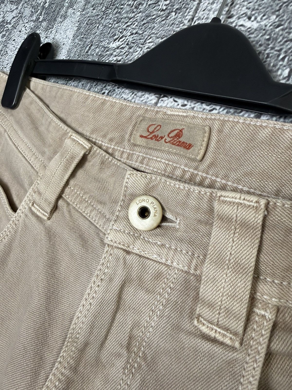 Loro Piana Loro Piana Beige Denim Chino Pants Metal Logo FAE8342 Jeans Size US 31 - 7 Thumbnail