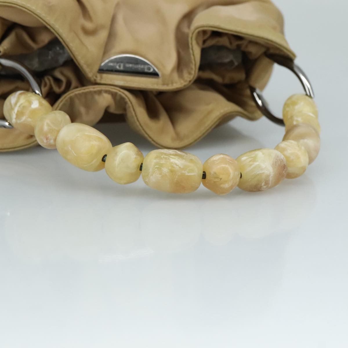Dior DIOR Maris Pearl Hand Bag Nylon Beige Silver Size ONE SIZE - 7 Thumbnail