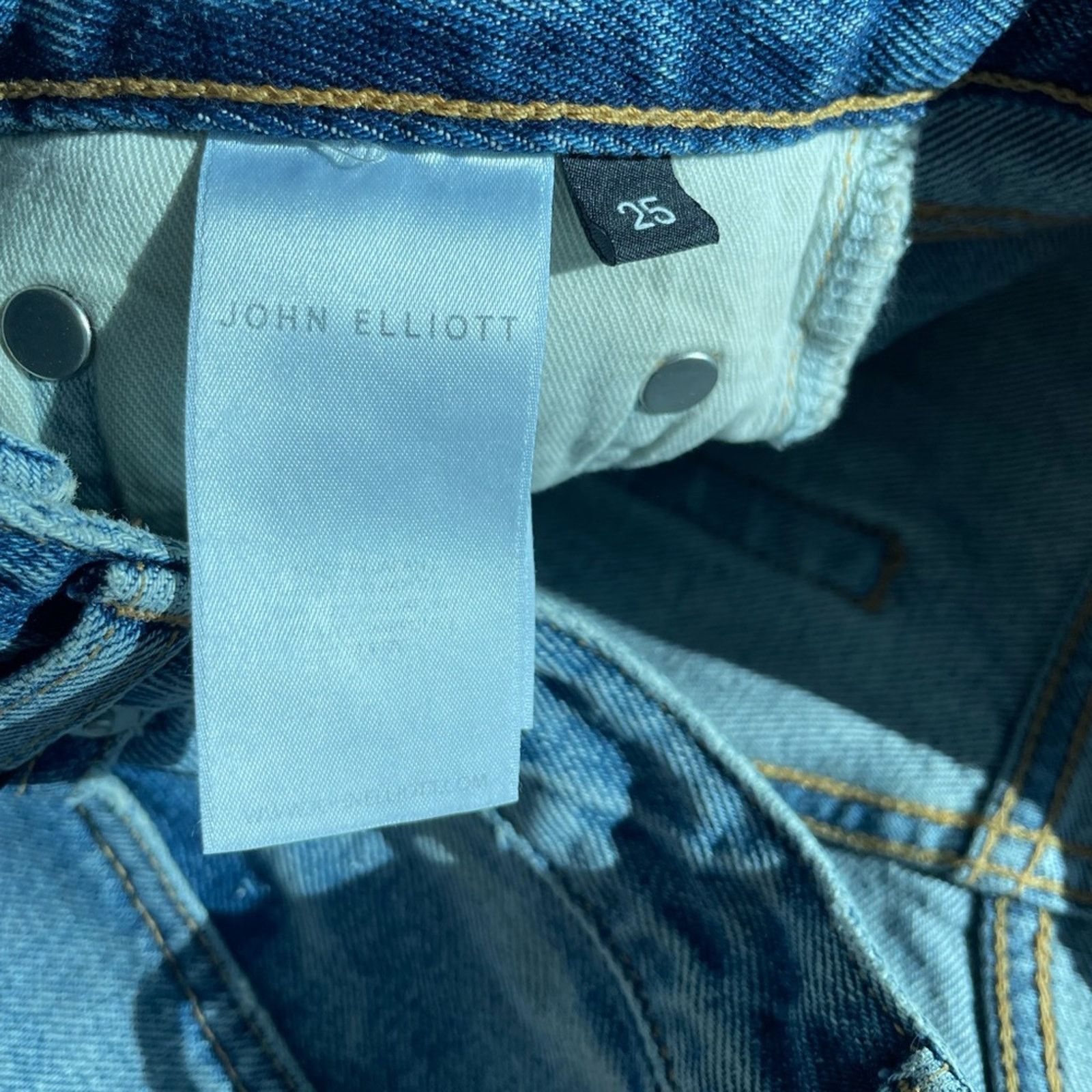 John Elliott JOHN ELLIOTT HIGH RISE STRAIGHT JEANS SIZE 25 LIGHT DENIM Size 25" / US 0 / IT 36 - 13 Thumbnail