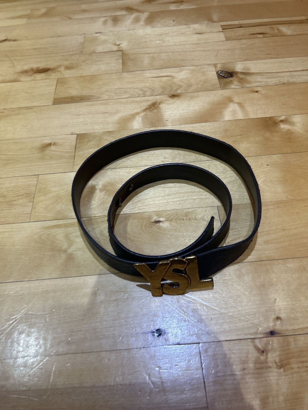 Yves Saint Laurent YSL Cassandre leather belt Size 42 - 9 Thumbnail