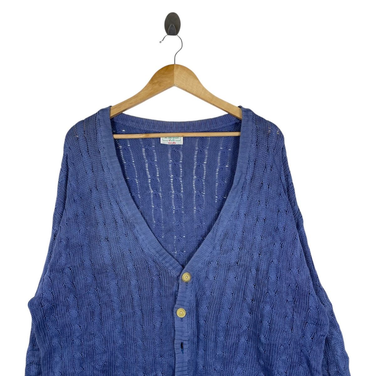 Benetton Vintage 90s Benetton Italy Knitwear Cardigan Sweater Size US XXL / EU 58 / 5 - 2 Thumbnail
