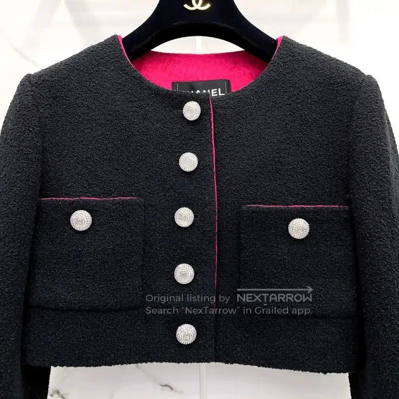 Chanel Chanel Black Wool Blend Cropped Jacket . Size S / US 4 / IT 40 - 3 Thumbnail