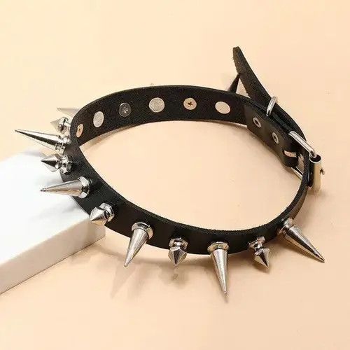 Other Long Leather Collar Choker Size ONE SIZE - 2 Thumbnail