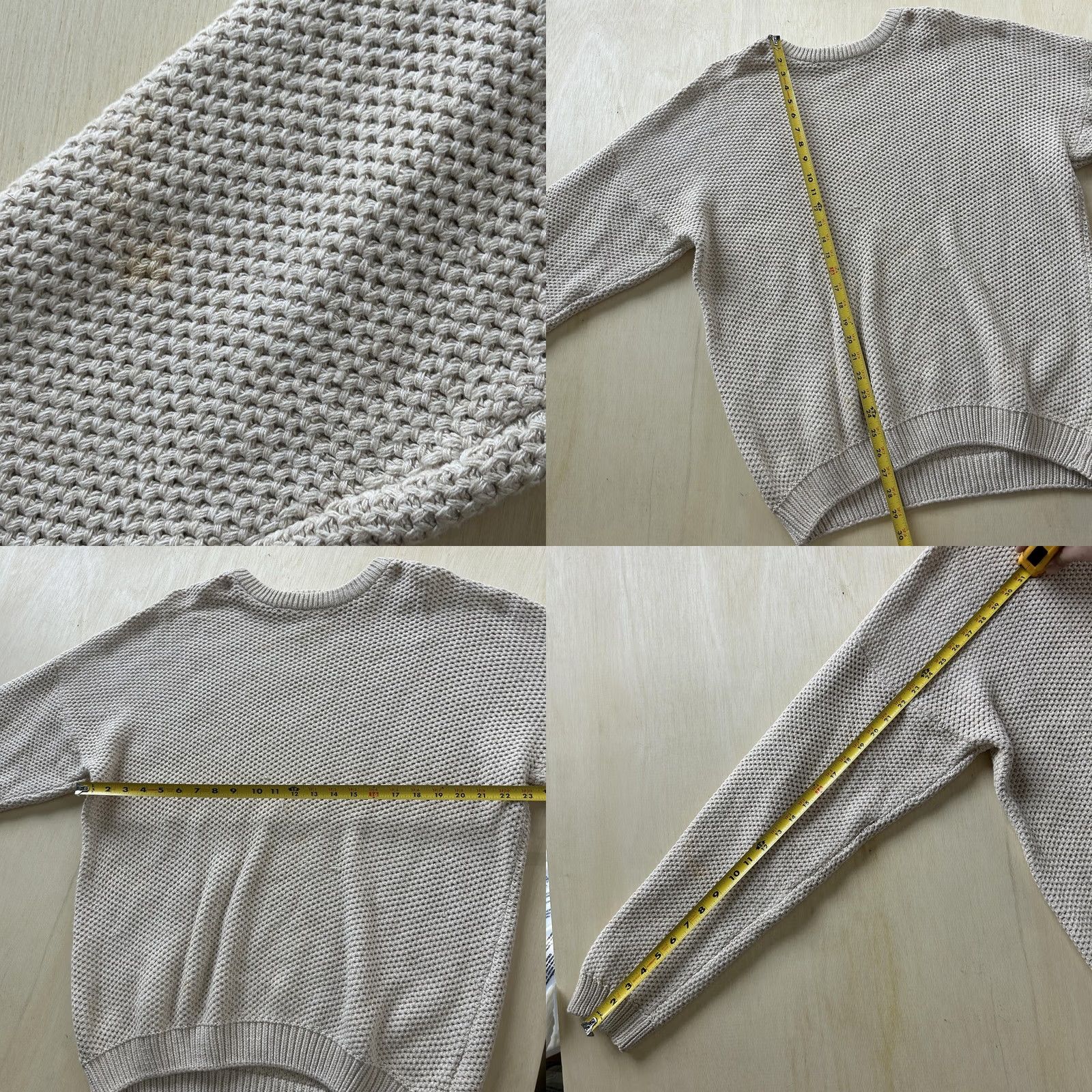 Eddie Bauer VINTAGE Eddie Bauer Sweater Mens XL Beige Waffle-Knit Cotton Crewneck Pullover Size US XL / EU 56 / 4 - 8 Thumbnail