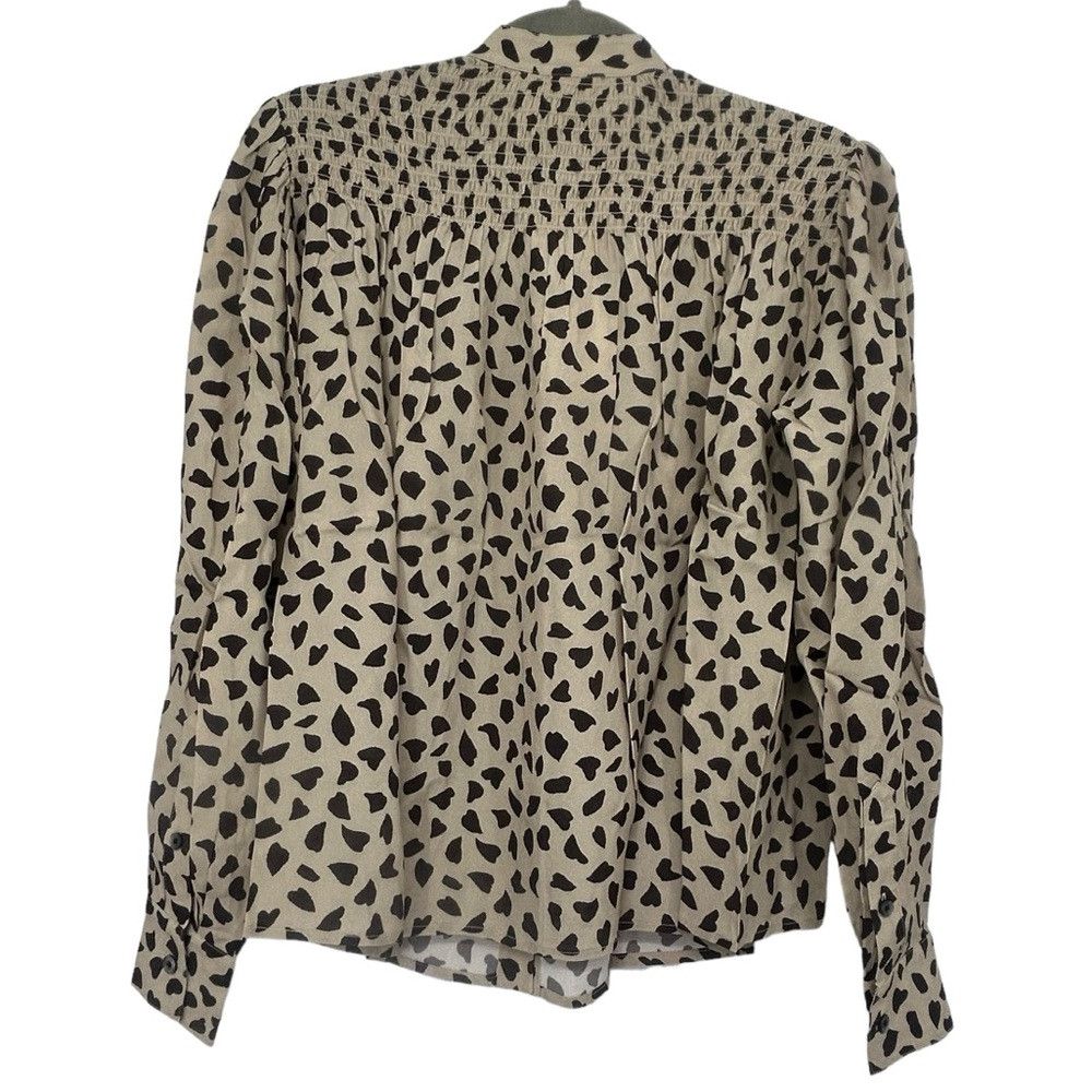 THAKOON THAKOON AL BEIGE COMBO PRINTED SMOCKED TOP WOMEN SIZE XS Size XS / US 0-2 / IT 36-38 - 4 Thumbnail