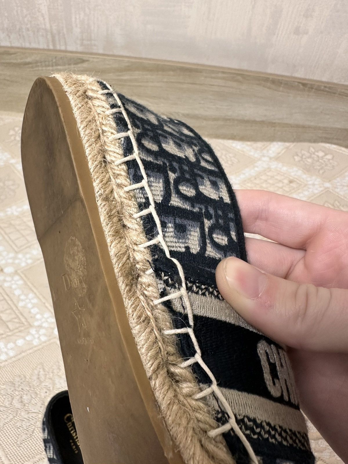 Dior 🔥 Dior Granville Oblique CD Logo Embroidered Espadrille Rare Size US 9 / IT 39 - 11 Thumbnail