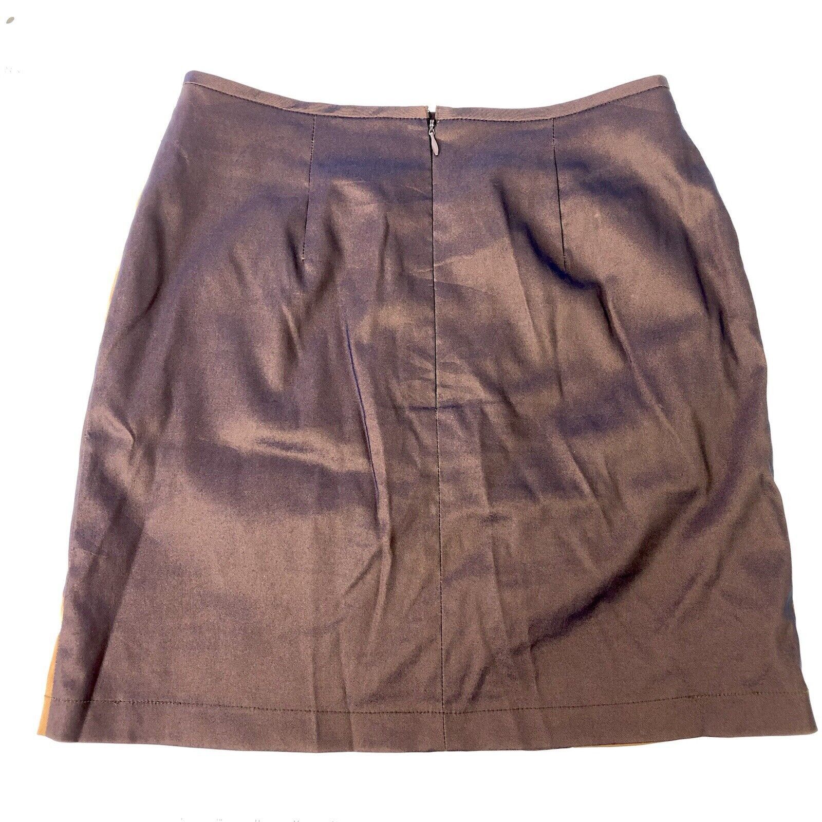 Other Women Girl Teen Asymmetrical Block Color Skirt S BrownPreppy Size 28" / US 6 / IT 42 - 2 Thumbnail