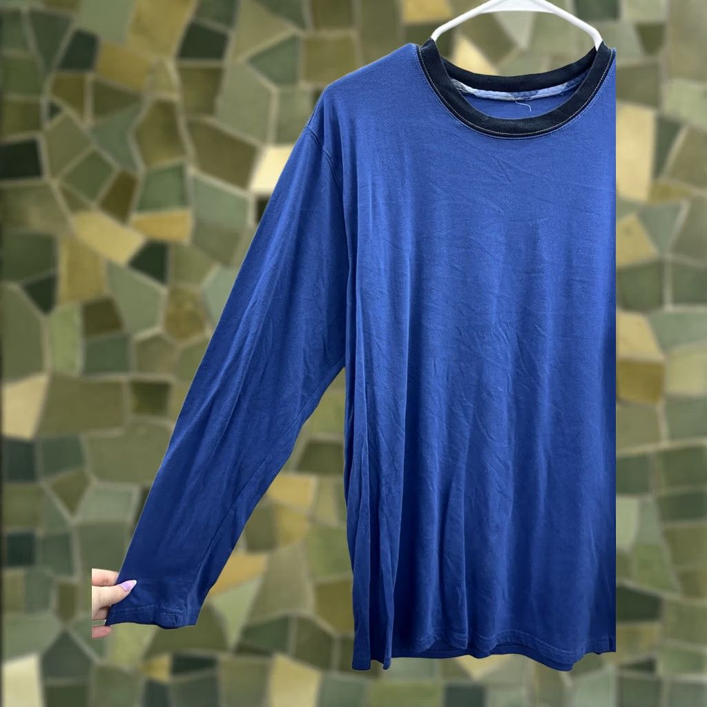Hanes Hanes Mens Shirt Size Medium Blue Long Sleeve Shirt Regular Fit, Cotton Polyester, Knit, Machine Washable, Solid, Round Neck, 3XL not applicable Size US XXL / EU 58 / 5 - 1 Thumbnail