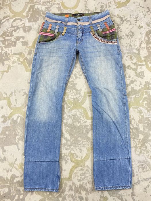 Hype Vintage Dominate Double Waist Jeans 33x32 Denim- Jn3665 