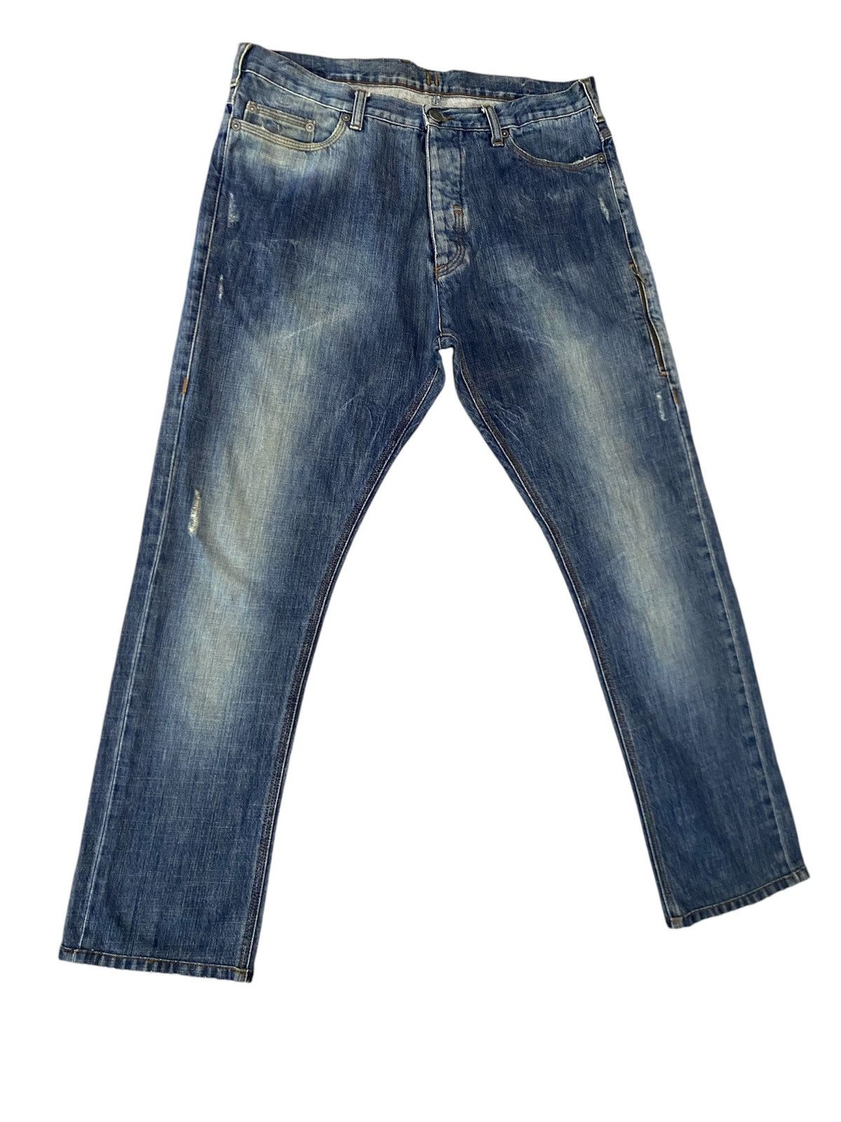 Black Barrett × Neil Barrett NEIL BARRET DISTRESS DENIM MADE IN ITALY INDIGO Size US 34 / EU 50 - 2 Thumbnail