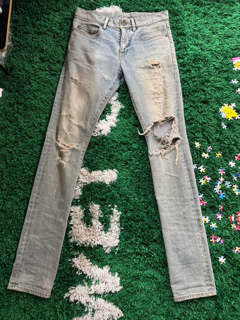 Saint Laurent Paris Saint Laurent Distressed Denim Jeans Size 28- DMC Size US 28 / EU 44 - 1 Thumbnail