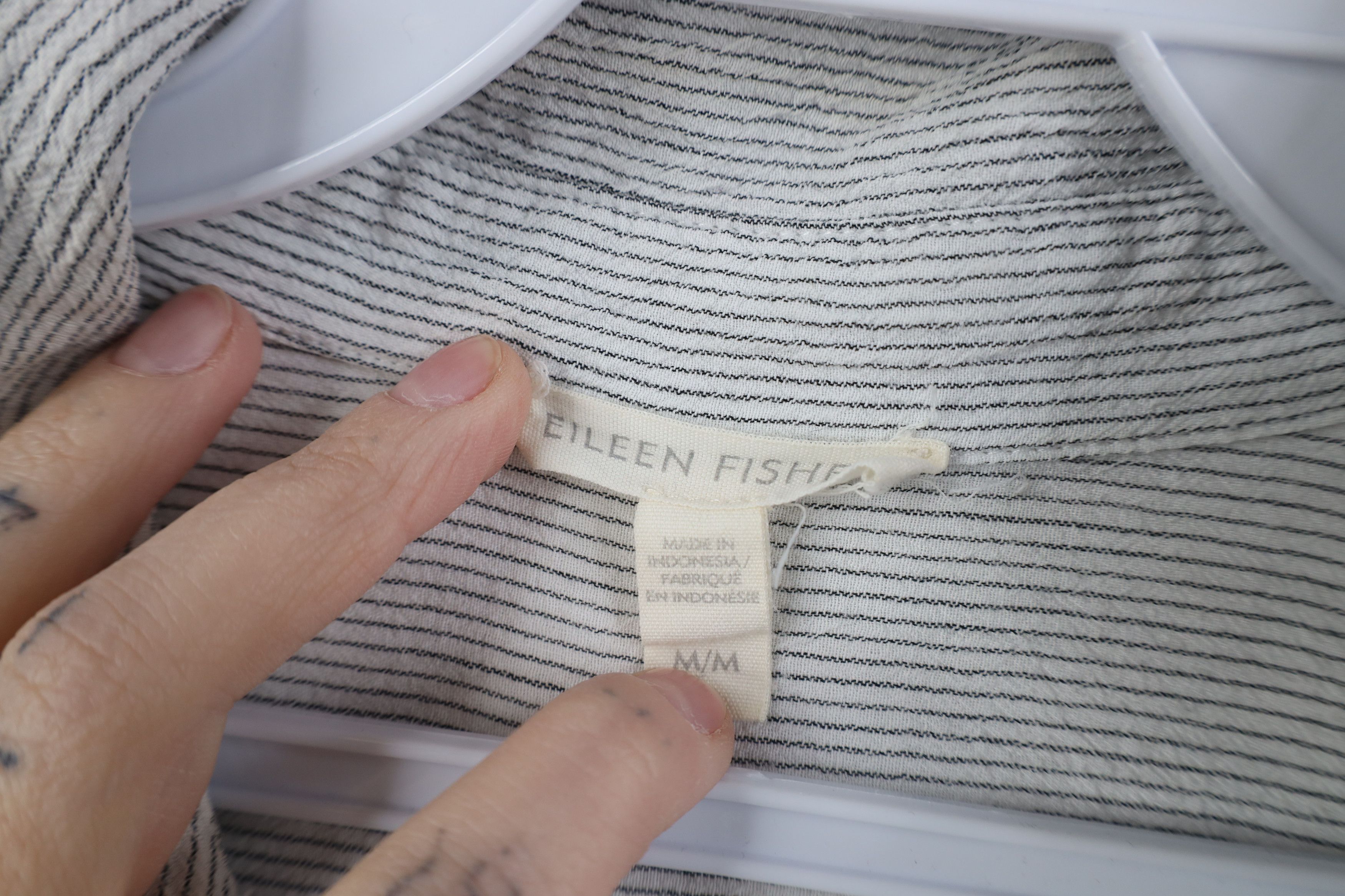 Eileen Fisher Eileen Fisher Oversized Organic Cotton Striped Button Shirt Size M / US 6-8 / IT 42-44 - 7 Thumbnail