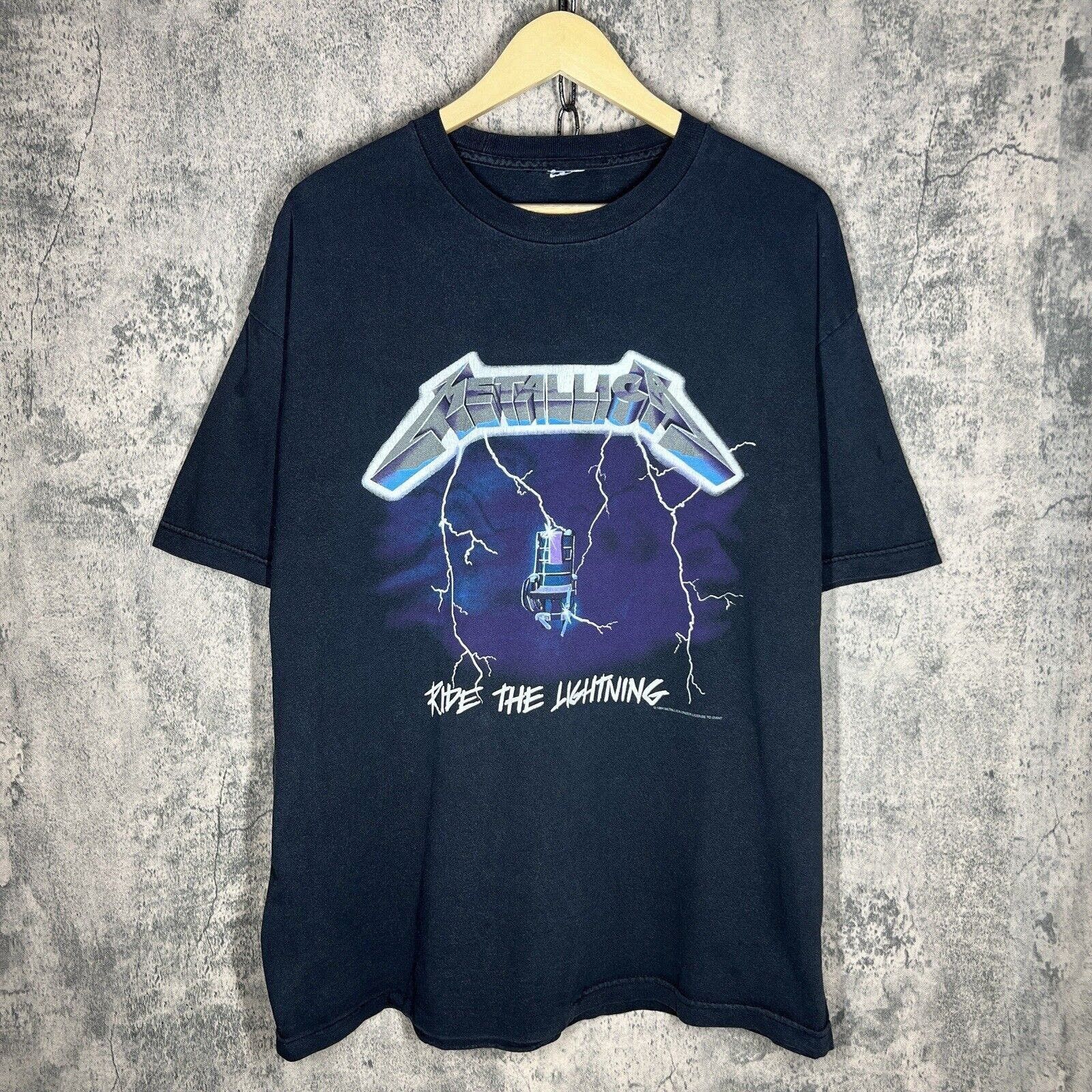 Giant × Metallica × Vintage Vintage Metallica Ride The Lightning Shirt ...