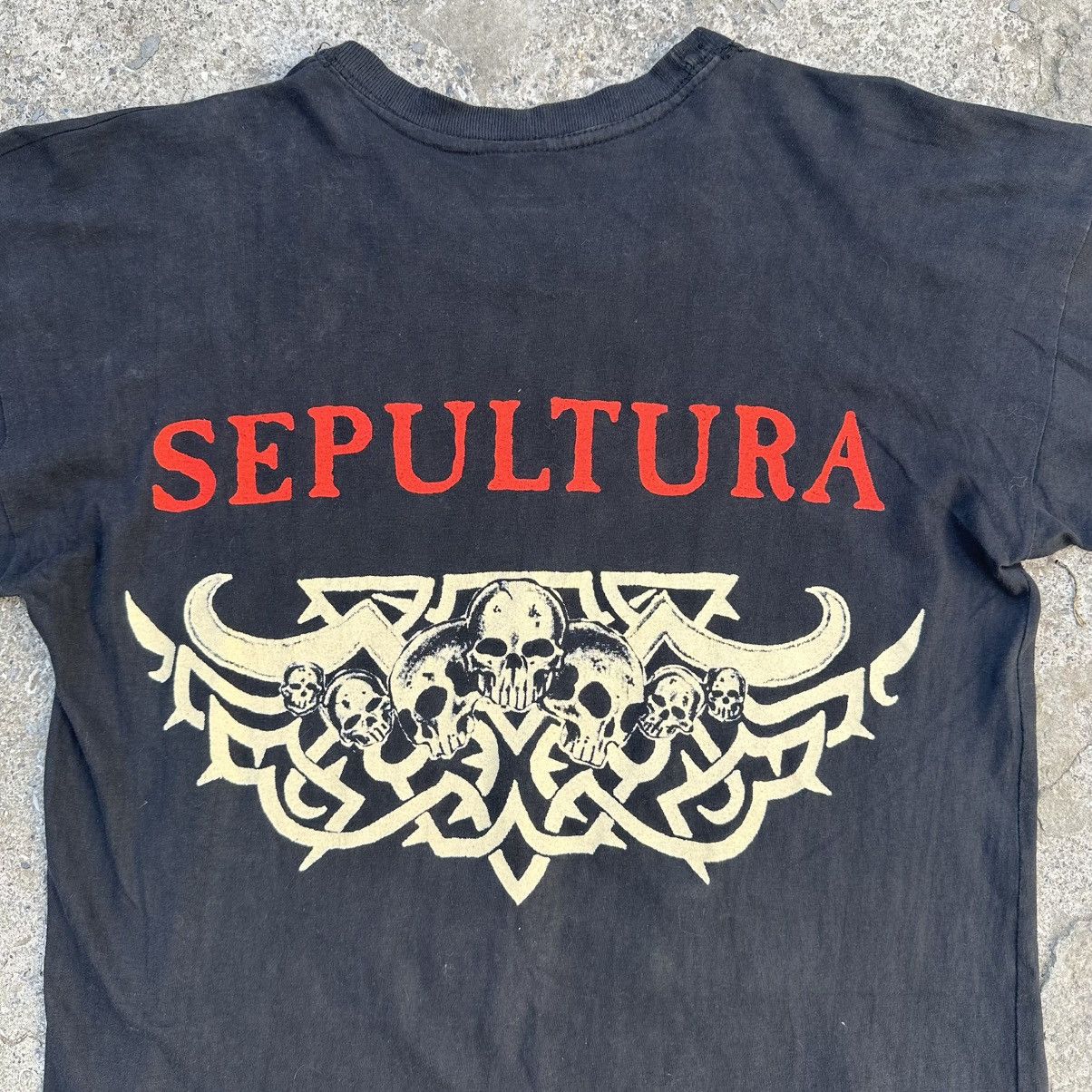 Band Tees × Vintage RARE💫VNTG Sepultura 90s Arise Roots one stitch sunfade tee Size US L / EU 52-54 / 3 - 5 Thumbnail
