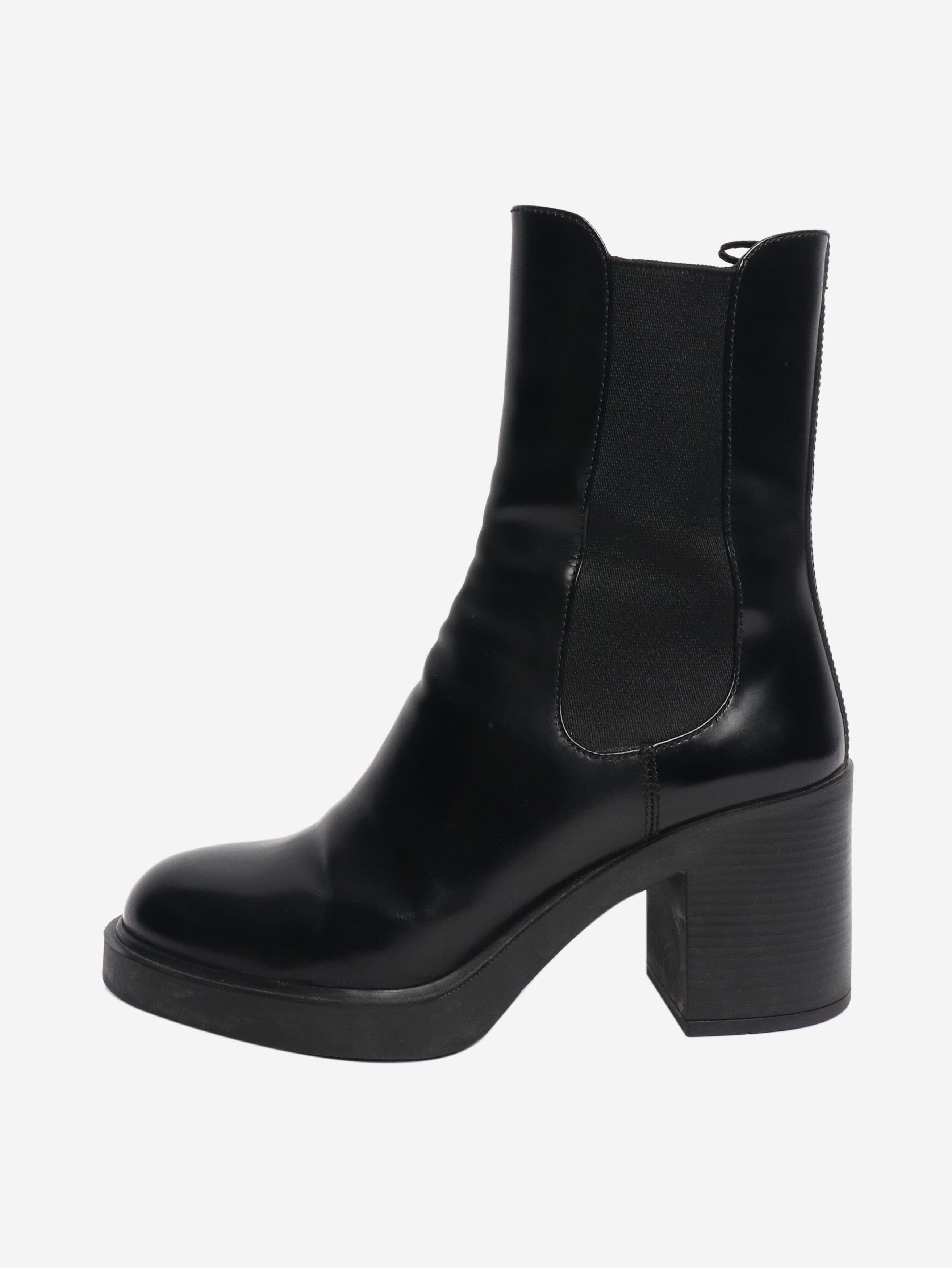 Prada Black leather ankle boots - EU 38.5 Size US 7 / IT 37 - 1 Thumbnail