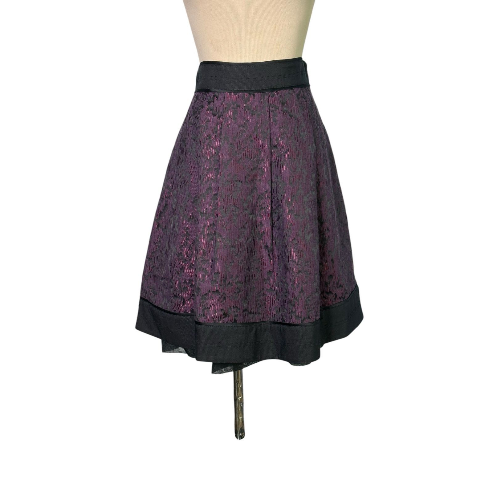 Diane von Furstenberg Diane Von Furstenberg black purple pleated mini skirt size 6 Size 28" / US 6 / IT 42 - 15 Thumbnail