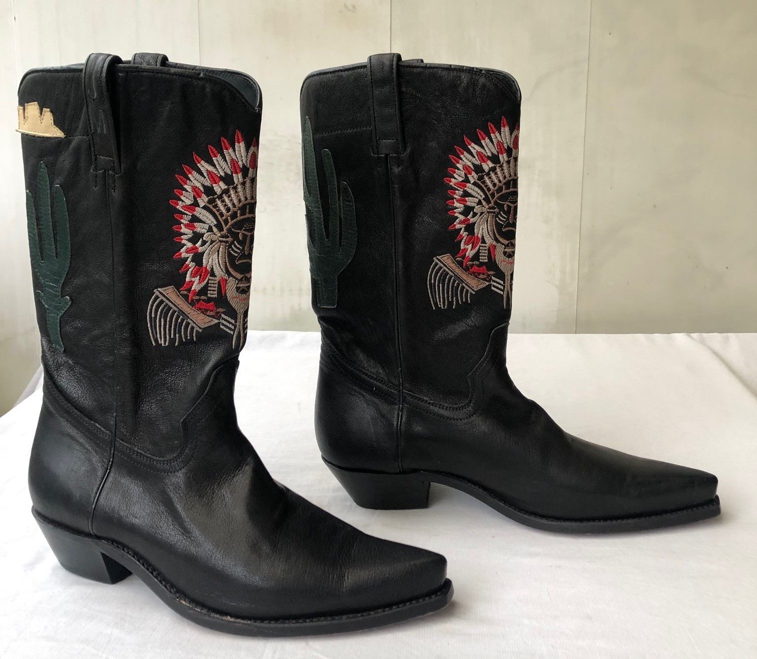 Other Tony Mora 1763 Black Smooth Leather Embroided Western Size US 10 / EU 43 - 3 Thumbnail