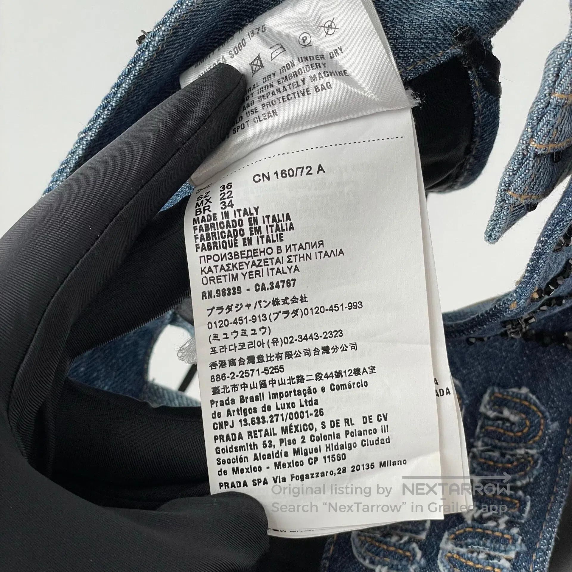 Miu Miu Miu Miu Denim V-neck Short Vest| Size XS / US 0-2 / IT 36-38 - 7 Thumbnail