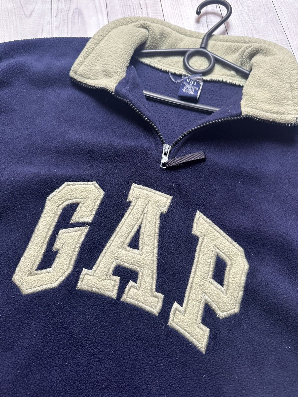 Gap × Vintage Vintage GAP fleece hoodie big logo size S/M Size US S / EU 44-46 / 1 - 4 Thumbnail