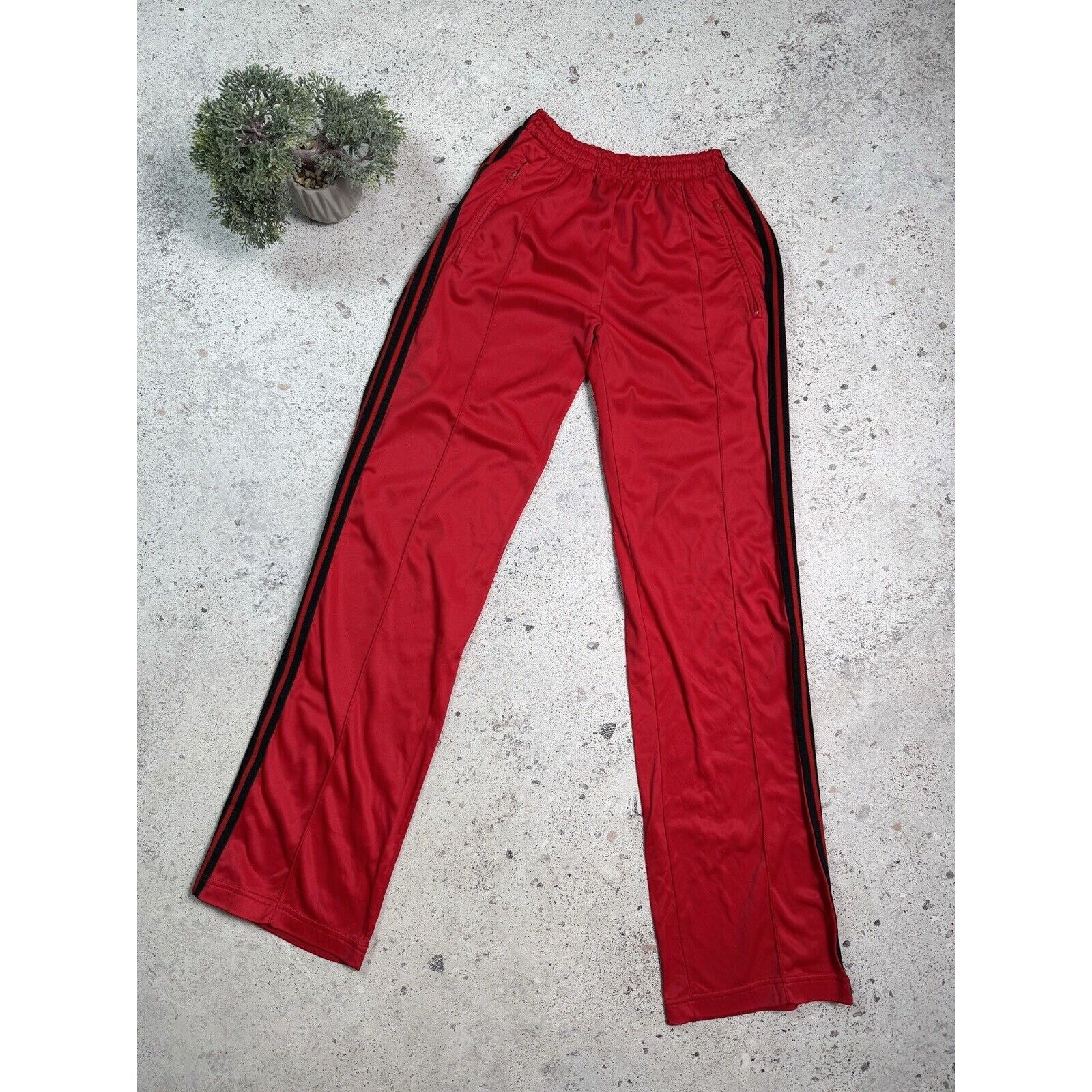 Vintage Adidas 70's Stripe Track Pants Womens Red Rare