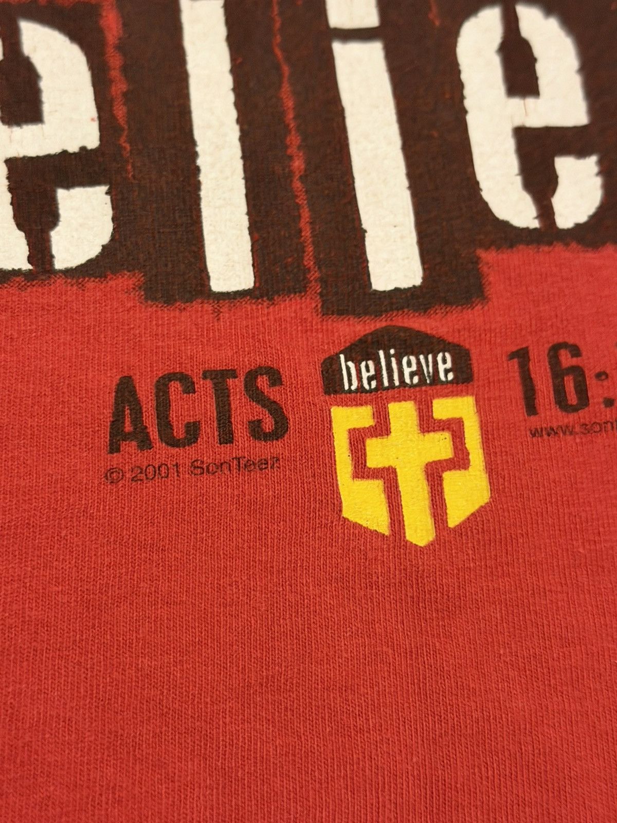Vintage Vintage ‘01 “Believe” jesus red tee Size US XL / EU 56 / 4 - 4 Thumbnail